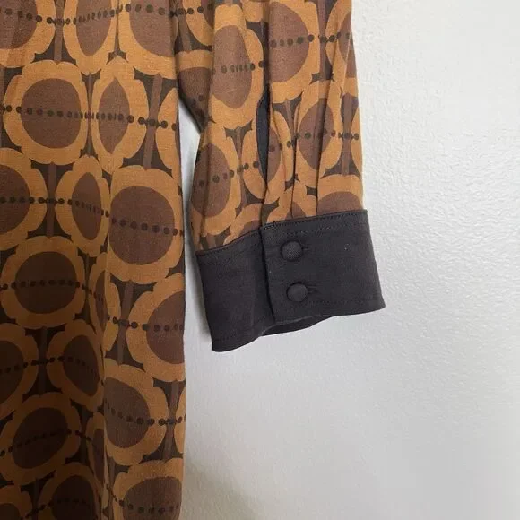 Orla Kiely X Uniqlo Peter Pan Collar Tunic Dress Size Large Retro Print - Picture 7 of 9